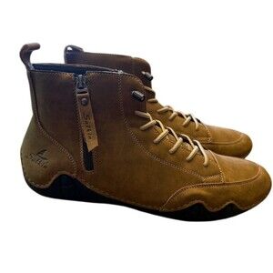Salkin Men's Brown Suede Chukka Boots Lace Up Side Zip Size 13